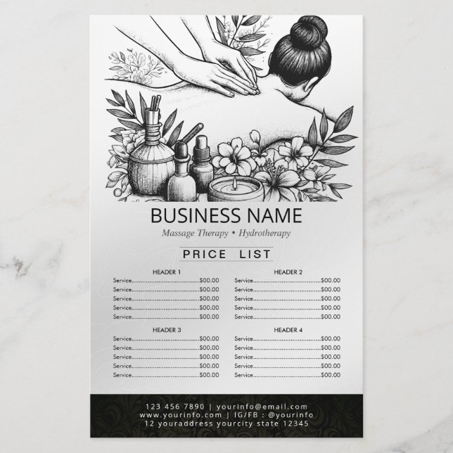 Massage Therapy Healing Händer Energy Spa Pris Lis Flygblad (Framsidan)