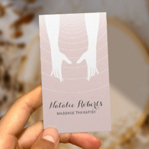 Massage Therapy Healing Händer Spa  Rosa Visitkort