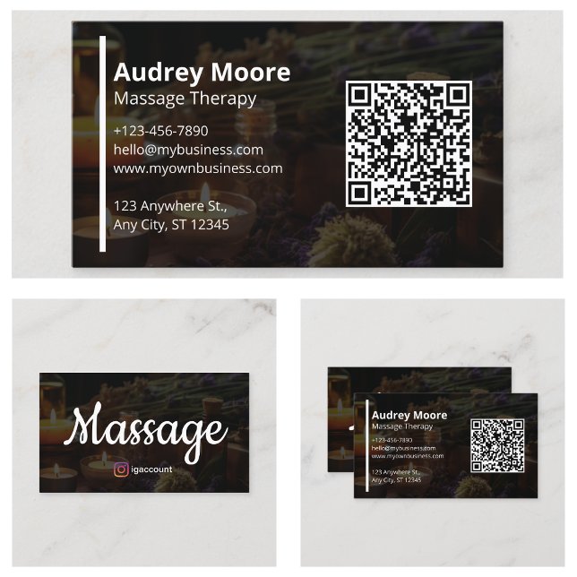 Massage Therapy Holistic Hälsa Therapists Visitkort (Massage Therapy Holistic Wellness Therapists Business Card
)