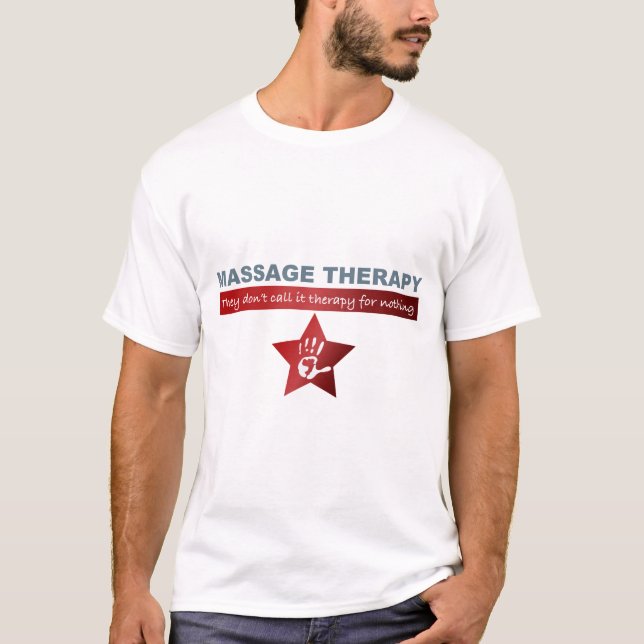Massage Therapy in Ruby Red T-shirt (Framsida)