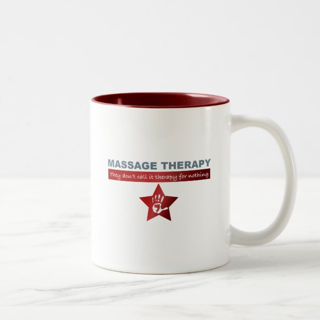 Massage Therapy in Ruby Red Två-Tonad Mugg (Höger)