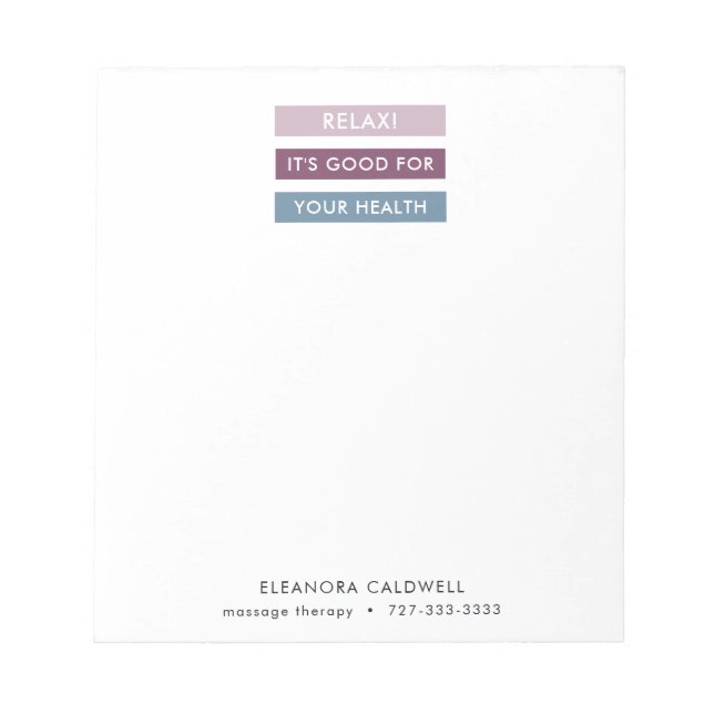 Massage Therapy Modern Rand Märkre Line Anteckningsblock (Framsida)