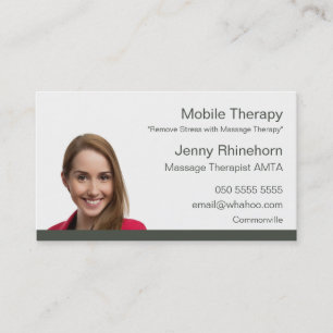 Massage Therapy Porträtt Namn Card Visitkort