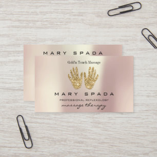 Massage Therapy Reflexology Händer Reiki Ro Guld 2 Visitkort