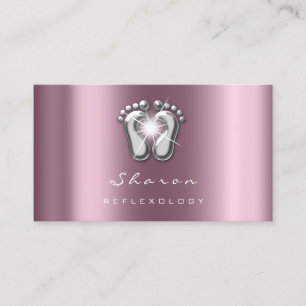 Massage Therapy Reflexology Silver Ro Grått Spark Visitkort