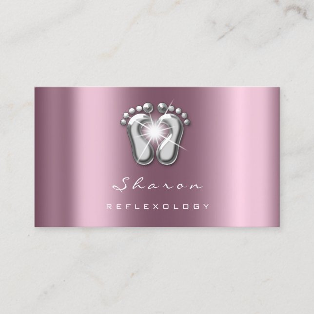 Massage Therapy Reflexology Silver Ro Grått Spark Visitkort (Framsida)