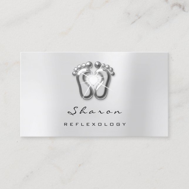 Massage Therapy Reflexology Therapist Silver Spark Visitkort (Framsida)