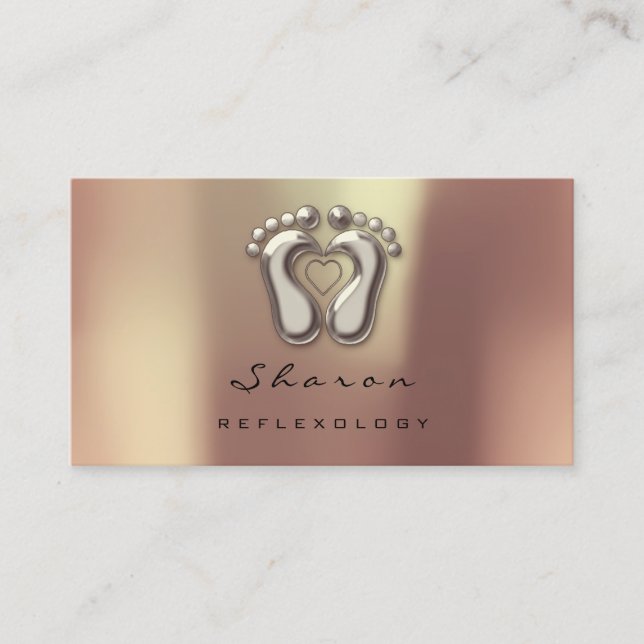 Massage Therapy Reflexology Therapy Copper Ivory Visitkort (Framsida)