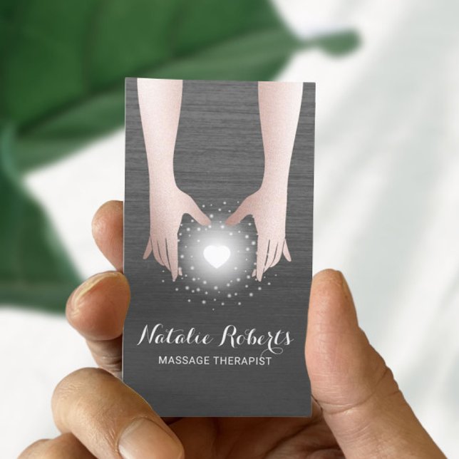 Massage Therapy Reiki Energy Healing Händer Visitkort (Skapare uppladdad)