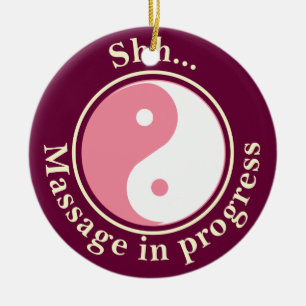 Massage under pågående lopp Yin Yang Door Hanger Julgransprydnad Keramik