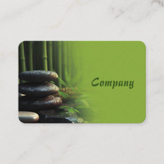 Massage Zen Stones Spa Wellness tranquility green Visitkort