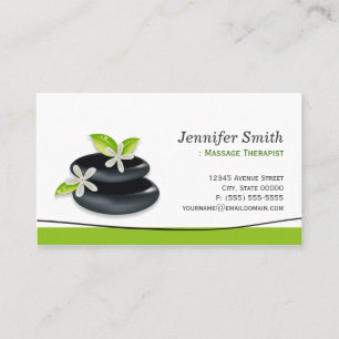 Massagebehandling - Elegant Zen Stones Logotyp Visitkort