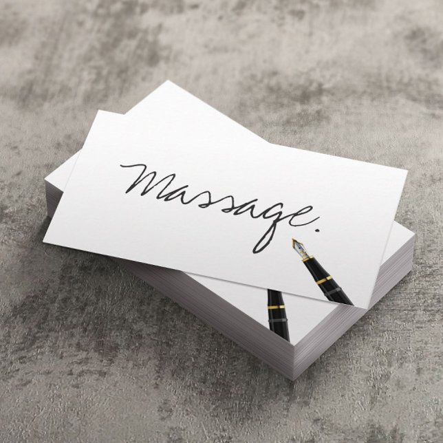 Massagebehandling - enkel handskriven visitkort (Skapare uppladdad)