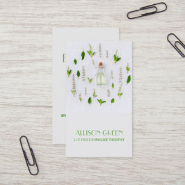 Massagebehandling Naturlig essentiell olja Aromate Visitkort