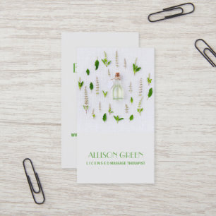 Massagebehandling Naturlig essentiell olja Aromate Visitkort