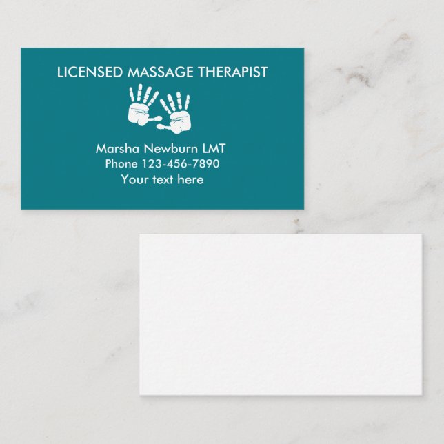 Massagehänder design visitkort (Fram/baksida)