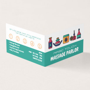 Massageikoner, massageterapeut, parlor Loyalty Visitkort
