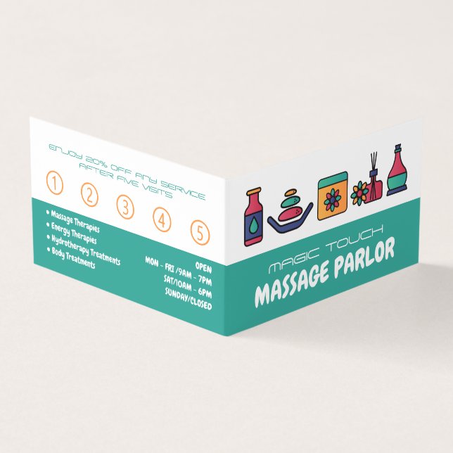 Massageikoner, massageterapeut, parlor Loyalty Visitkort (Utsida)
