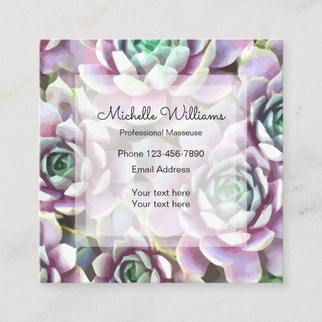 Massageprofessionell Fyrkantigt Visitkort (Framsida)