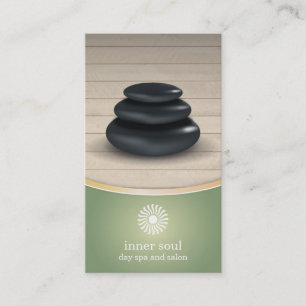 Massagestenar på den Wood Spavis man Visitkort