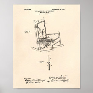 Massagestol 1900 Patent Art Old Peper Poster
