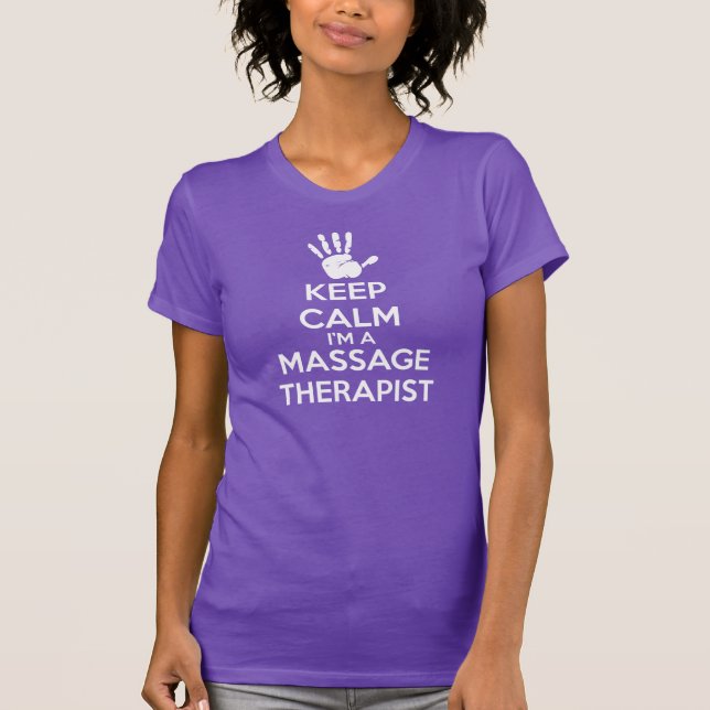 MassageT-tröja: Behållalugn, massageterapeut T Shirt (Framsida)