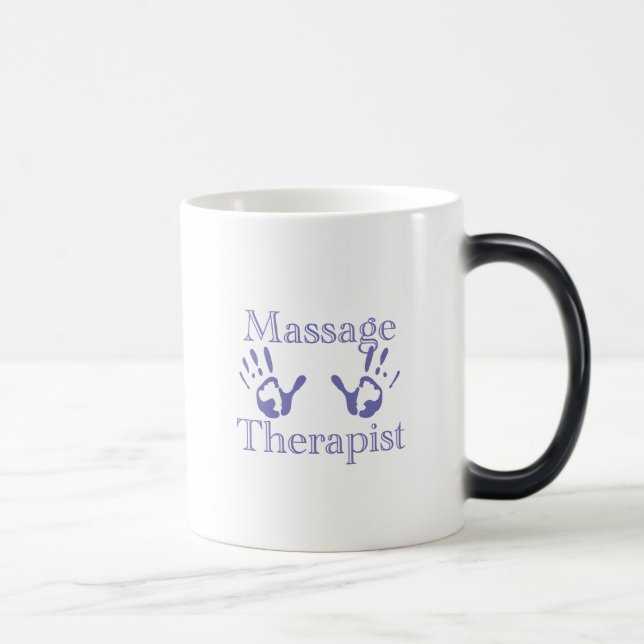 Massageterapeut: Blå handavtryck Magisk Mugg (Höger)