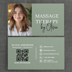 Massageterapeut Foto Lyx Sälja Grönt Visitkort