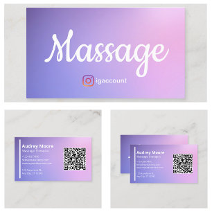 Massageterapeut Holistisk Välbefinnande QR-kod Visitkort