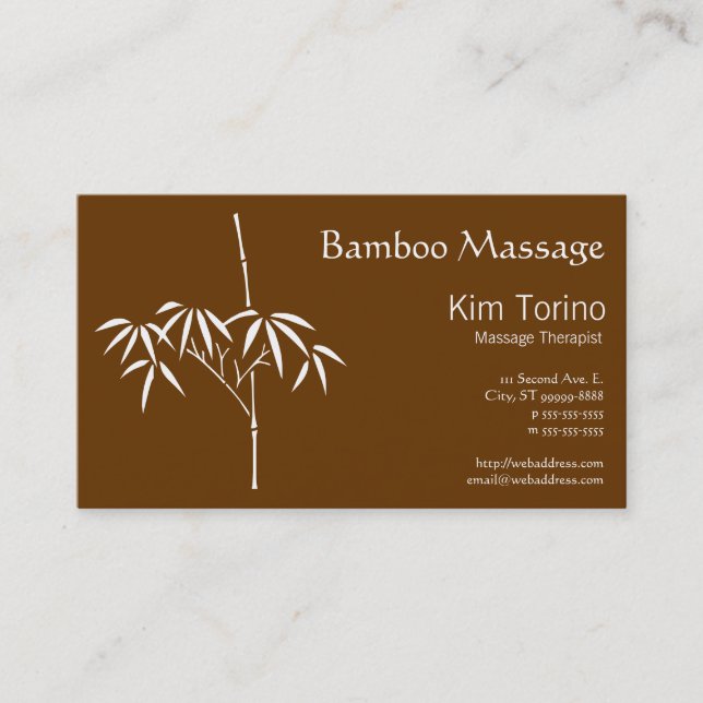 Massageterapeut Japansk Bambu Visitkort (Framsida)