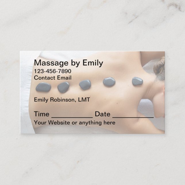 Massageterapeut Kort Design För Utnämning (Framsida)