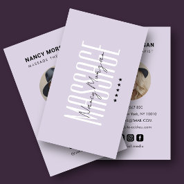 Massageterapeut Lila Minimalistisk Profilbild Visitkort