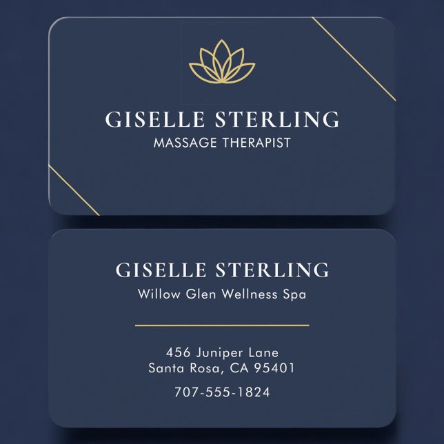 Massageterapeut Lotus Professional Visitkort (Skapare uppladdad)