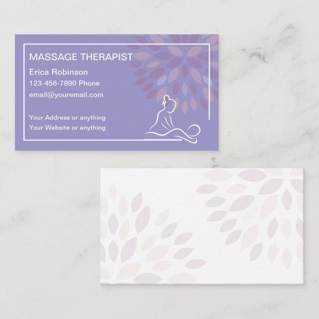 Massageterapeut Modernt Trendigt  Visitkort (Fram/baksida)