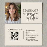 Massageterapeut Neutral Beige Foto QR-kod