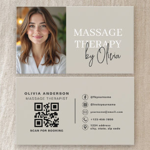 Massageterapeut QR-kod Foto Visitkort