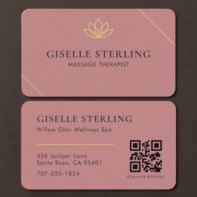 Massageterapeut Rosa QR-kod  Visitkort (Skapare uppladdad)