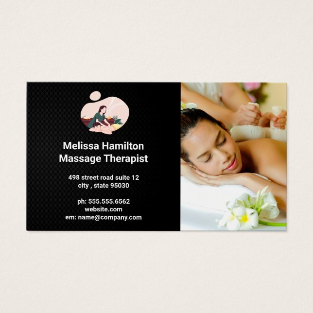 Massageterapeut | Spa-logotyp Visitkort (Framsidan)