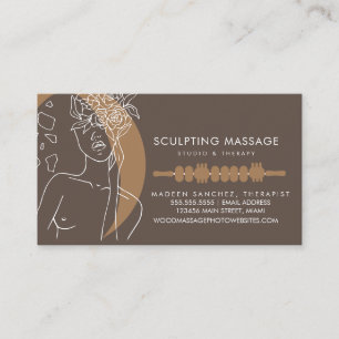 Massageterapeut Trä terapi Skulptur Salon Visitkort