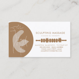 Massageterapeut Trä Terapi Skulptur Visitkort