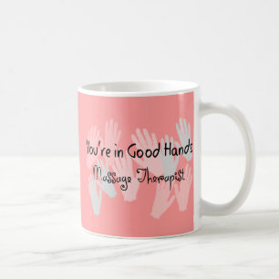 Massageterapeuten "är DU I BRA HÄNDER ", Kaffemugg