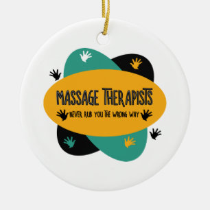 Massageterapeuter Händer Rub Colorful Julgransprydnad Keramik