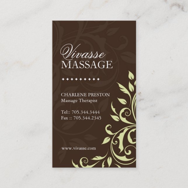 Massageterapeutvisitkort Visitkort (Framsida)