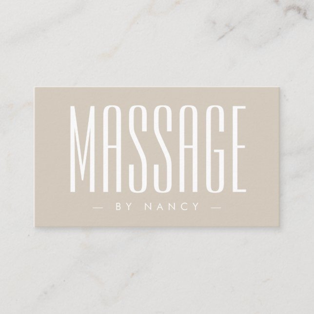 Massageterapi Beige  Visitkort (Framsida)