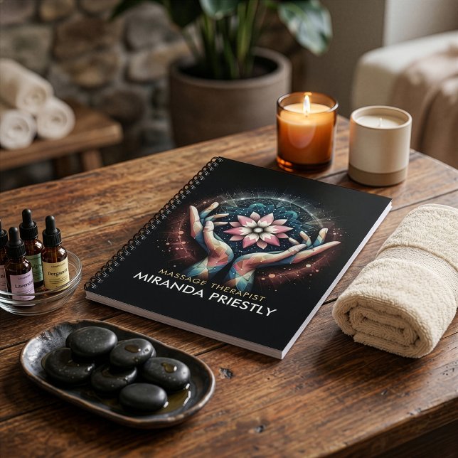 Massageterapi Helande händer Energi Spa Wellness Anteckningsbok (Skapare uppladdad)