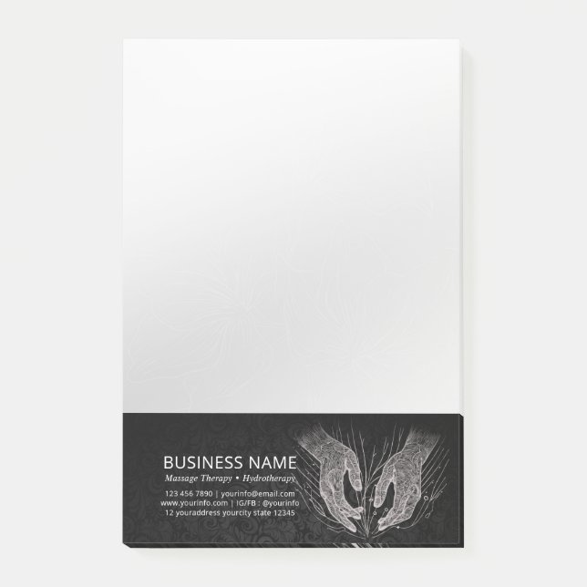 Massageterapi Helande händer Energi Spa Wellness Post-it Block (Framsida)