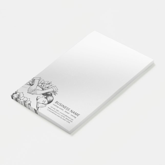 Massageterapi Helande händer Energi Spa Wellness Post-it Block (Vinklad)
