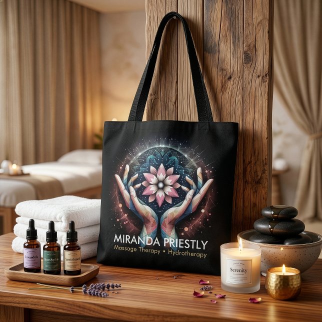Massageterapi Helande händer Energi Spa Wellness Tygkasse (Skapare uppladdad)