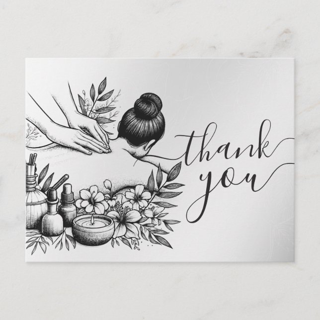 Massageterapi Helande händer Energi Spa Wellness Vykort (Framsida)