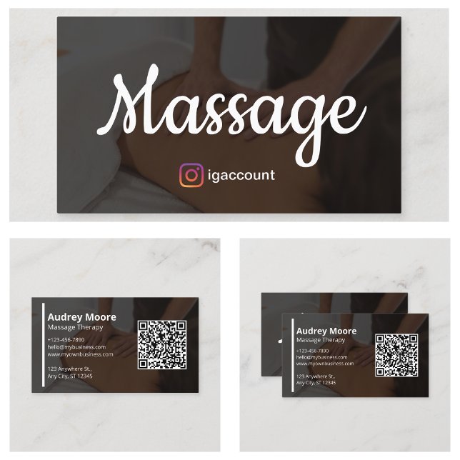 Massageterapi Holistiska Välbefinnandeterapier Visitkort (Massage Therapy Holistic Wellness Therapists Business Card
)